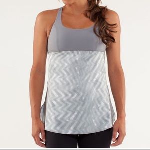 Lululemon Venus tank top, gray & white, size 4